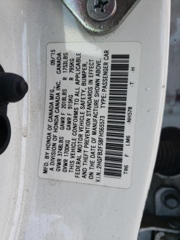 Photo 10 from auction – 2015 HONDA CIVIC LX with VIN 2HGFB2F58FH565573