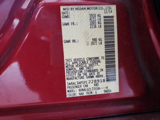 Photo 10 from auction – 2015 NISSAN ALTIMA 2.5 with VIN 1N4AL3AP1FC228918