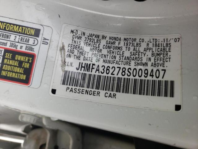 Photo 10 from auction – 2008 HONDA CIVIC HYBR with VIN JHMFA36278S009407