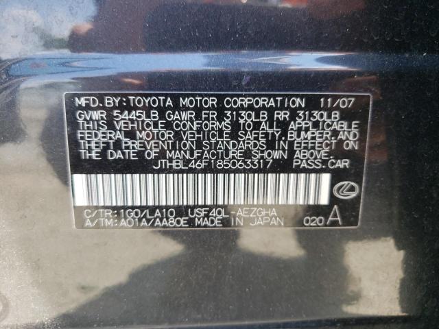 Photo 10 from auction – 2008 LEXUS LS 460 with VIN JTHBL46F185063317
