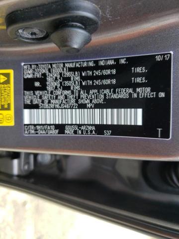 Photo 10 from auction – 2018 TOYOTA HIGHLANDER with VIN 5TDBZRFH6JS487722