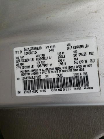 Photo 10 from auction – 2003 DODGE RAM 1500 S with VIN 1D7HA18D13J575032