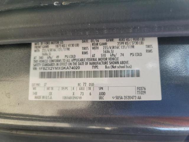 Photo 10 from auction – 2016 FORD TRANSIT T- with VIN 1FBZX2YMXGKA74020