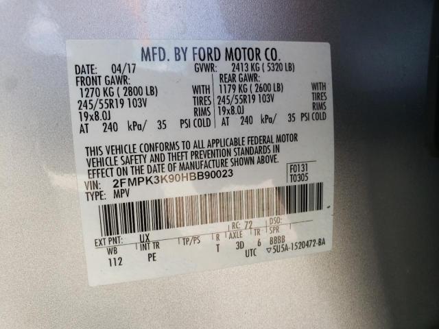 Photo 10 from auction – 2017 FORD EDGE TITAN with VIN 2FMPK3K90HBB90023