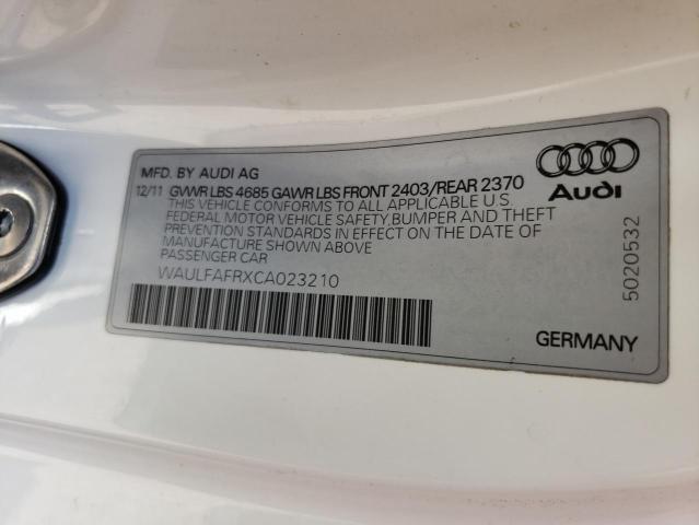 Photo 10 from auction – 2012 AUDI A5 PREMIUM with VIN WAULFAFRXCA023210