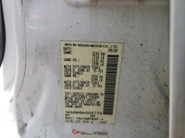 Photo 10 from auction – 2010 NISSAN ARMADA SE with VIN 5N1BA0ND8AN604736