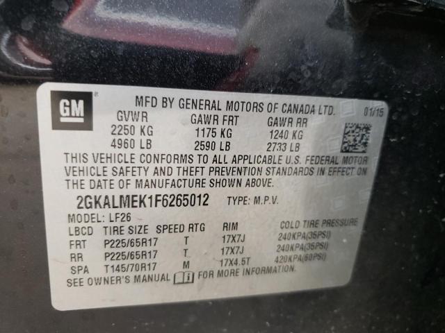 Photo 10 from auction – 2015 GMC TERRAIN SL with VIN 2GKALMEK1F6265012