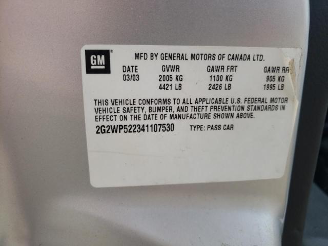 Photo 10 from auction – 2004 PONTIAC GRAND PRIX with VIN 2G2WP522341107530