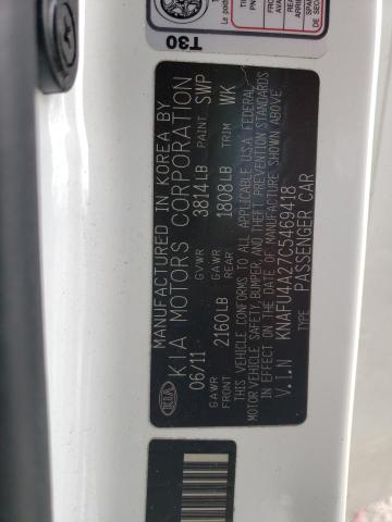 Photo 10 from auction – 2012 KIA FORTE EX with VIN KNAFU4A27C5469418
