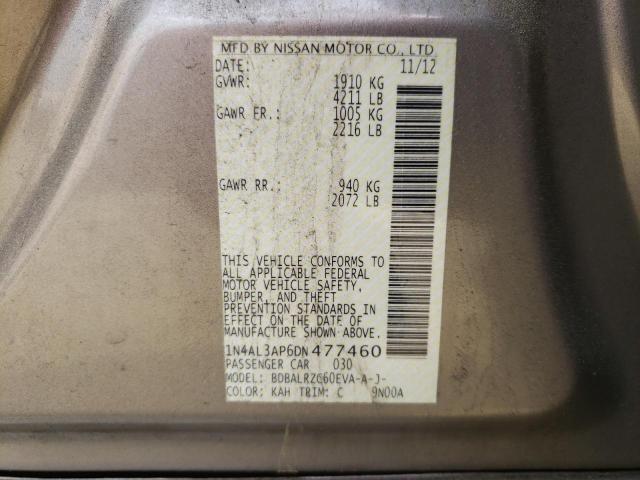 Photo 10 from auction – 2013 NISSAN ALTIMA 2.5 with VIN 1N4AL3AP6DN477460