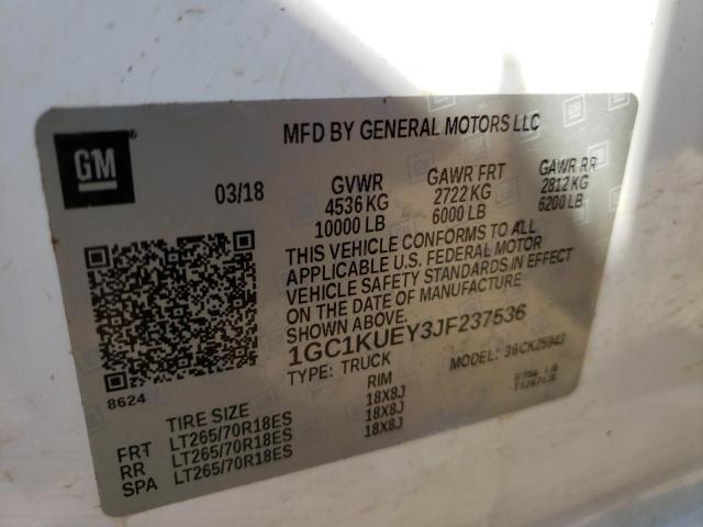 Photo 10 from auction – 2018 CHEVROLET SILVERADO with VIN 1GC1KUEY3JF237536