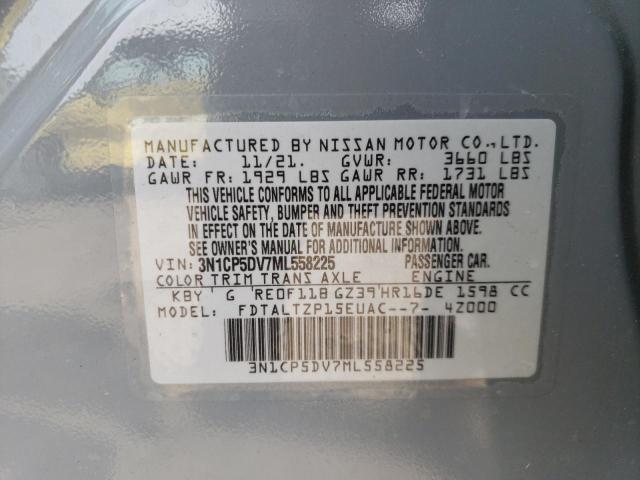 Photo 10 from auction – 2021 NISSAN KICKS SR with VIN 3N1CP5DV7ML558225