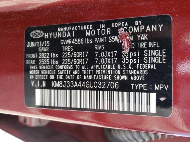Photo 10 from auction – 2016 HYUNDAI TUCSON LIM with VIN KM8J33A44GU032706