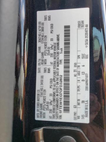 Foto 10 de la subasta – 2016 FORD F150 SUPER con VIN 1FTEW1EG7GFD32802