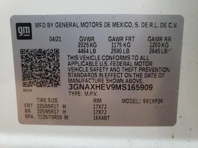 Photo 10 from auction – 2021 CHEVROLET EQUINOX LS with VIN 3GNAXHEV9MS165909