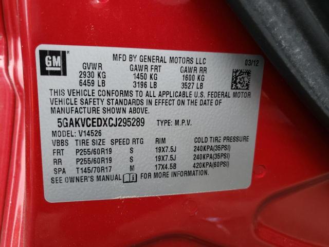 Photo 10 from auction – 2012 BUICK ENCLAVE with VIN 5GAKVCEDXCJ295289