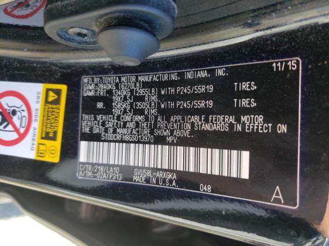 Photo 10 from auction – 2016 TOYOTA HIGHLANDER with VIN 5TDDCRFH8GS013970
