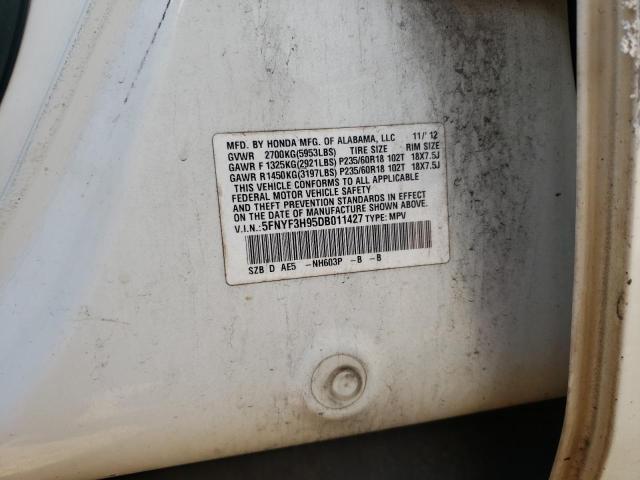 Photo 10 from auction – 2013 HONDA PILOT TOUR with VIN 5FNYF3H95DB011427