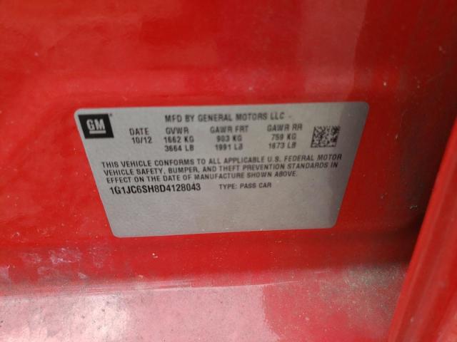 Photo 10 from auction – 2013 CHEVROLET SONIC LT with VIN 1G1JC6SH8D4128043