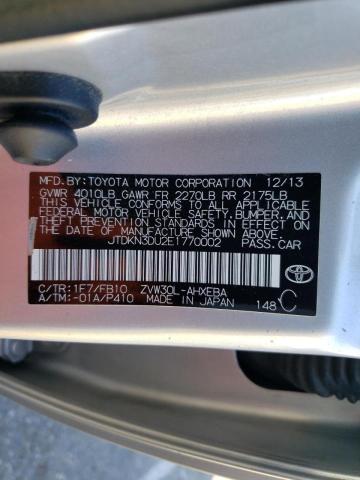 Photo 10 from auction – 2014 TOYOTA PRIUS with VIN JTDKN3DU2E1770002
