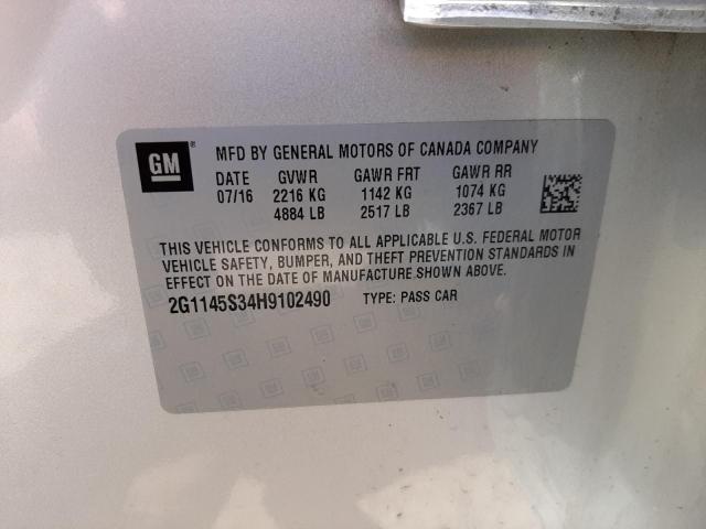 Photo 10 from auction – 2017 CHEVROLET IMPALA PRE with VIN 2G1145S34H9102490
