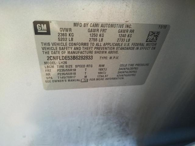 Photo 10 from auction – 2011 CHEVROLET EQUINOX LT with VIN 2CNFLDE53B6282833