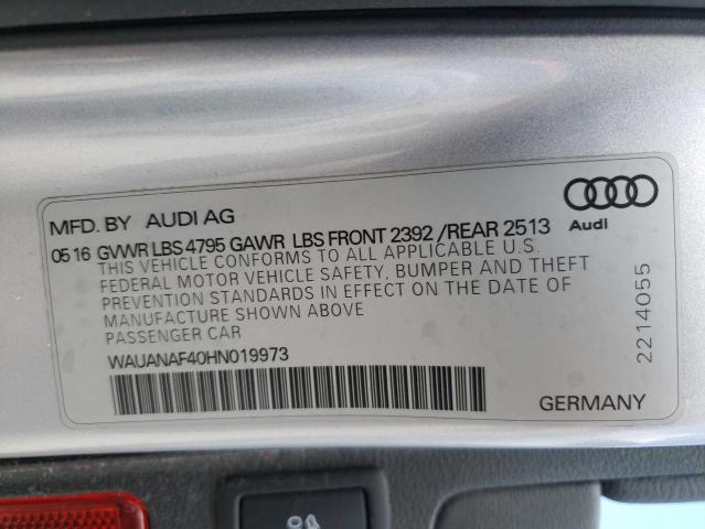 Photo 10 from auction – 2017 AUDI A4 PREMIUM with VIN WAUANAF40HN019973