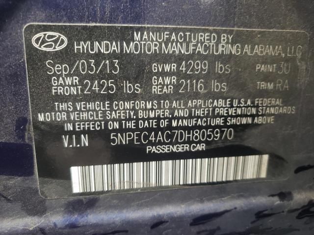 Photo 10 from auction – 2013 HYUNDAI SONATA SE with VIN 5NPEC4AC7DH805970