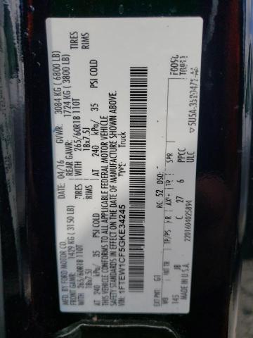 Photo 10 from auction – 2016 FORD F150 SUPER with VIN 1FTEW1CF5GKE34245