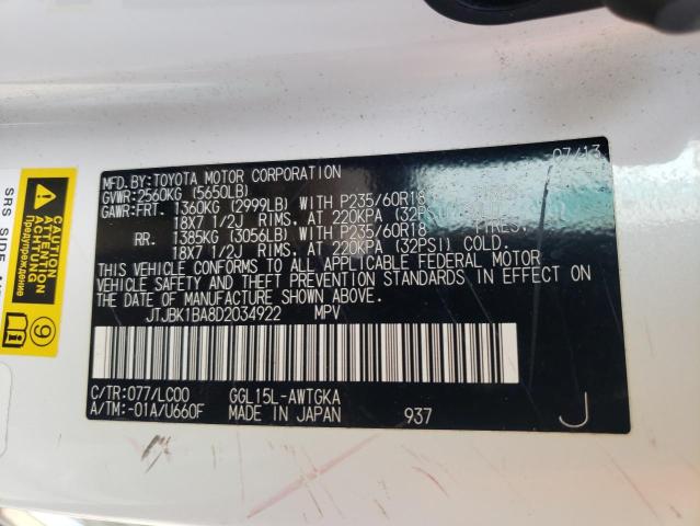 Photo 10 from auction – 2013 LEXUS RX 350 BAS with VIN JTJBK1BA8D2034922