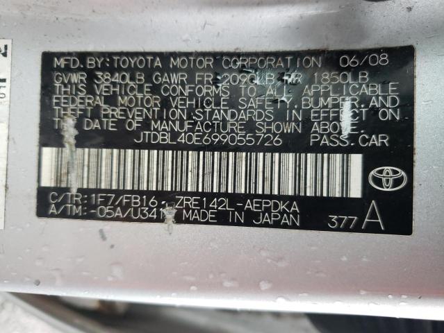 Photo 10 from auction – 2009 TOYOTA COROLLA BA with VIN JTDBL40E699055726