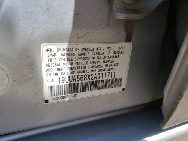 Photo 10 from auction – 2002 ACURA 3.2 with VIN 19UUA568X2A011711