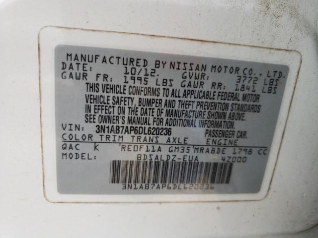 Photo 10 from auction – 2013 NISSAN SENTRA S with VIN 3N1AB7AP6DL620236