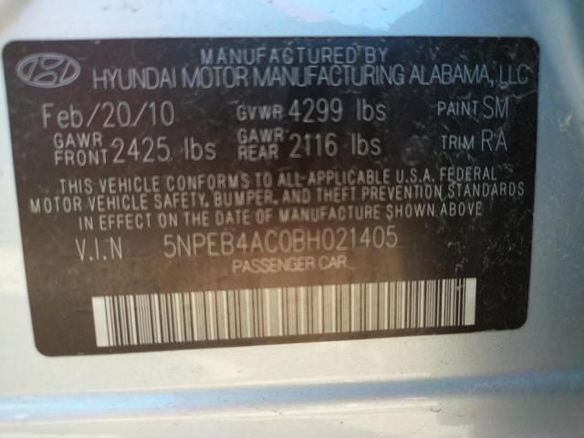Photo 10 from auction – 2011 HYUNDAI SONATA GLS with VIN 5NPEB4AC0BH021405