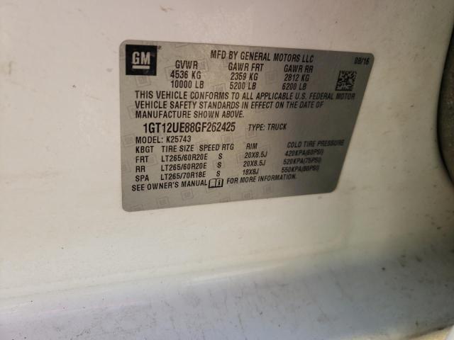 Photo 10 from auction – 2016 GMC SIERRA K25 with VIN 1GT12UE88GF262425