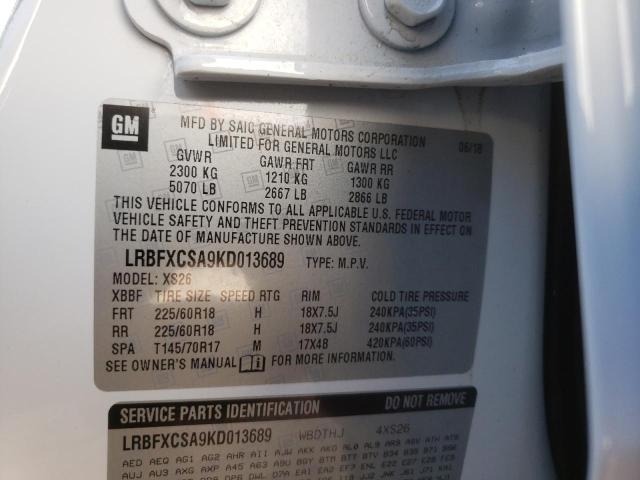 Photo 10 from auction – 2019 BUICK ENVISION E with VIN LRBFXCSA9KD013689