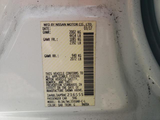 Photo 10 from auction – 2017 NISSAN ALTIMA 3.5 with VIN 1N4BL3AP9HC216555