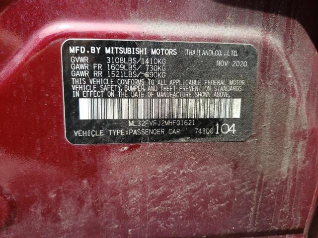 Photo 10 from auction – 2021 MITSUBISHI MIRAGE with VIN ML32FVFJ2MHF01621