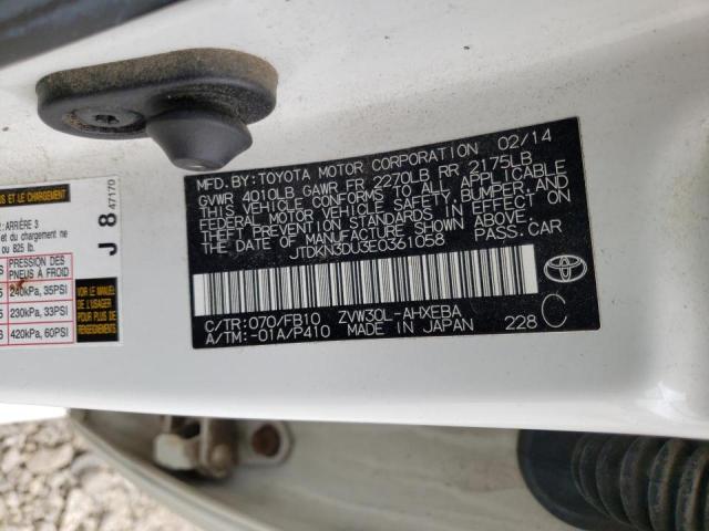 Photo 10 from auction – 2014 TOYOTA PRIUS with VIN JTDKN3DU3E0361058