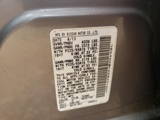 Photo 10 from auction – 2013 NISSAN ROGUE S with VIN JN8AS5MT5DW531654