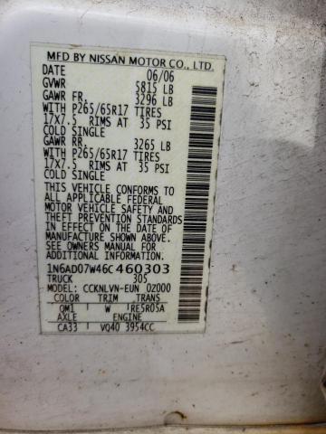 Photo 10 from auction – 2006 NISSAN FRONTIER C with VIN 1N6AD07W46C460303