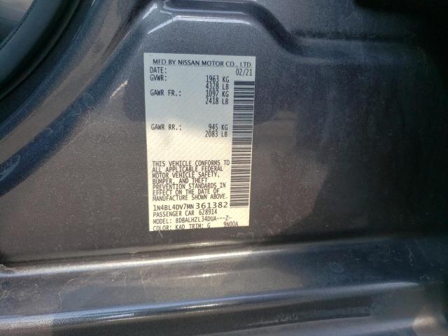 Photo 10 from auction – 2021 NISSAN ALTIMA SV with VIN 1N4BL4DV7MN361382