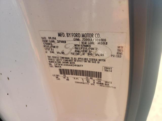 Photo 10 from auction – 2004 FORD F-150 with VIN 1FTPX14504KD95877