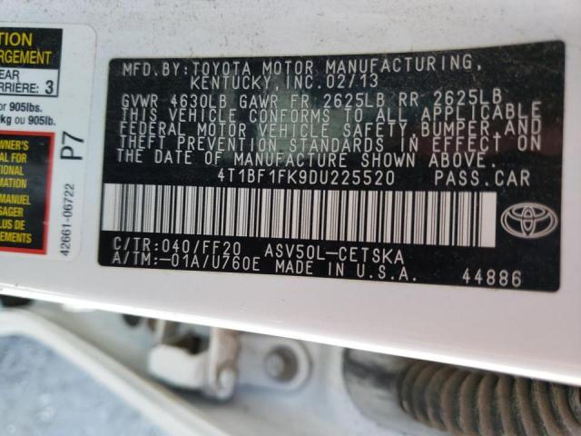 Photo 10 from auction – 2013 TOYOTA CAMRY L with VIN 4T1BF1FK9DU225520