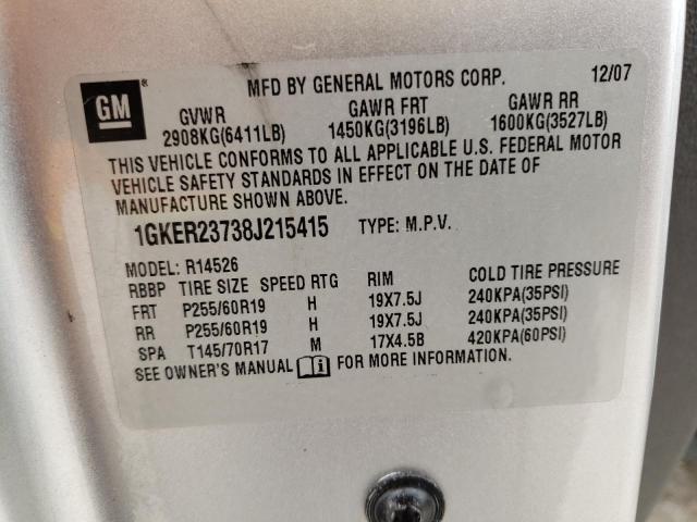 Photo 10 from auction – 2008 GMC ACADIA SLT with VIN 1GKER23738J215415