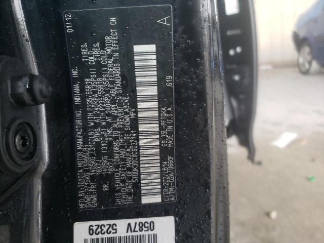 Photo 10 from auction – 2012 TOYOTA SIENNA XLE with VIN 5TDDK3DCXCS037141