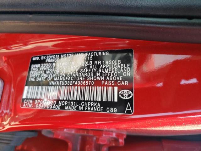 Photo 10 from auction – 2015 TOYOTA YARIS with VIN VNKKTUD32FA036570