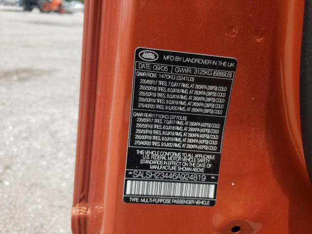 Photo 10 from auction – 2006 LAND ROVER RANGE ROVE with VIN SALSH23446A924819