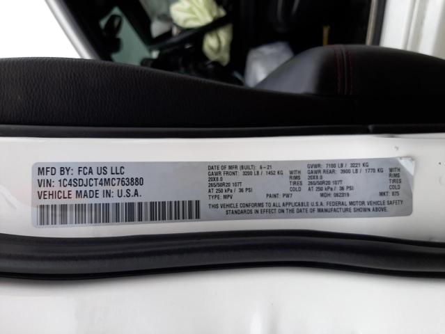 Photo 10 from auction – 2021 DODGE DURANGO R/ with VIN 1C4SDJCT4MC763880