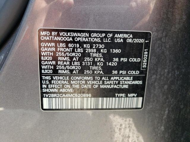 Photo 10 from auction – 2021 VOLKSWAGEN ATLAS SEL with VIN 1V2BR2CA4MC520896